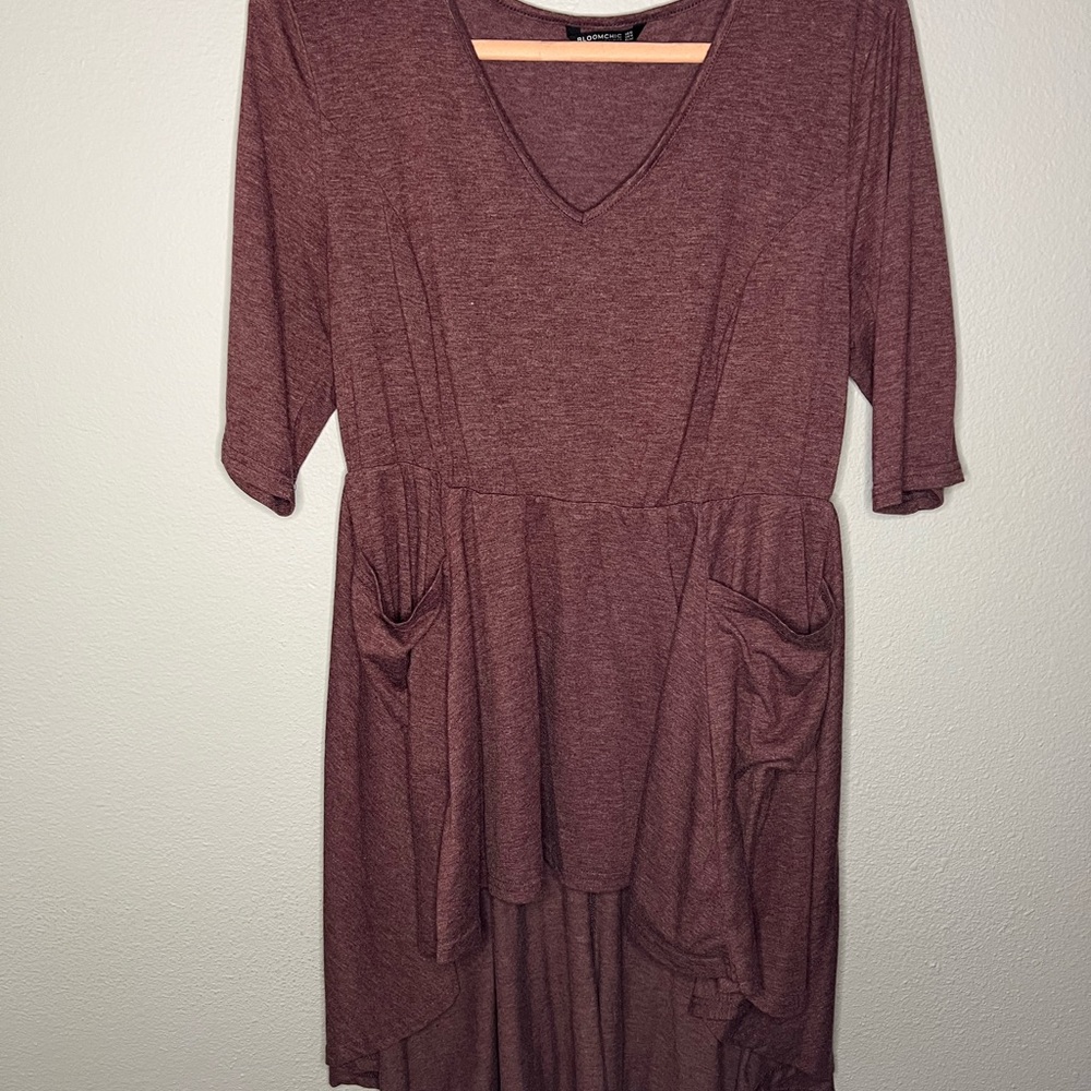 BloomChic High Low Dress in Mauve